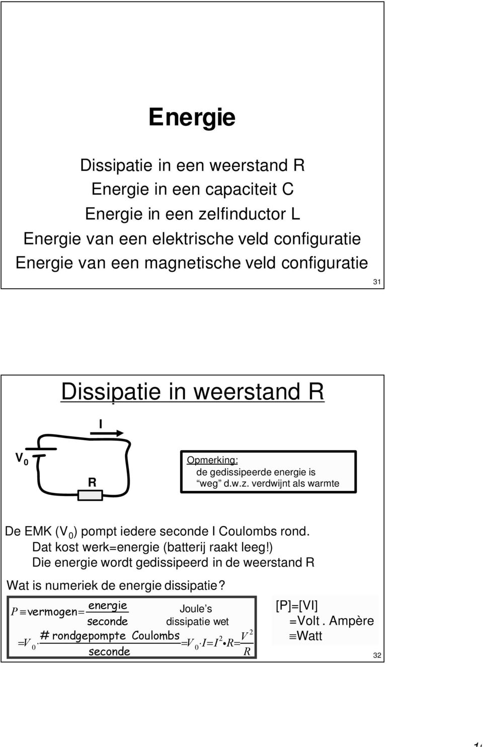 D kos wekenegie (eij k leeg! Die enegie wod gedissipeed in de weesnd W is numeiek de enegie dissipie?