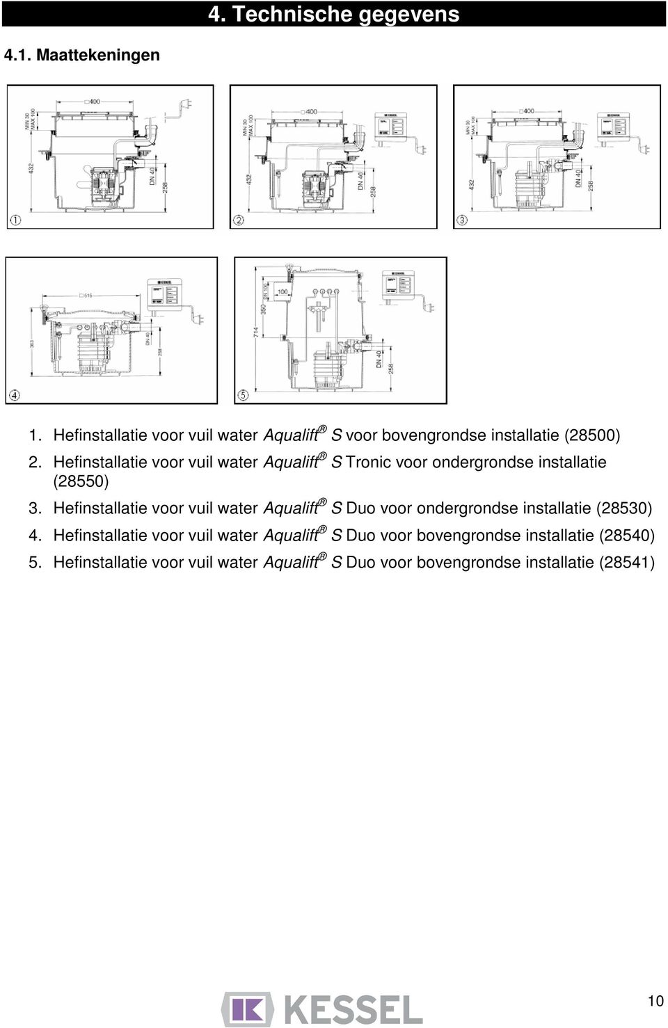 Hefinstallatie voor vuil water Aqualift S Tronic voor ondergrondse installatie (28550) 3.