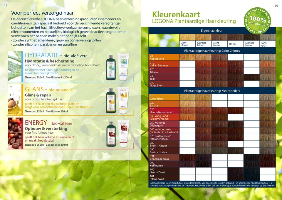 Onleesbaar excelleren Arena 100% De mooiste kleuren uit de natuur LOGONA Plantaardige Haarkleuring.  Natuurlijk. GECERTIFICEERDE NATUURCOSMETICA - PDF Free Download