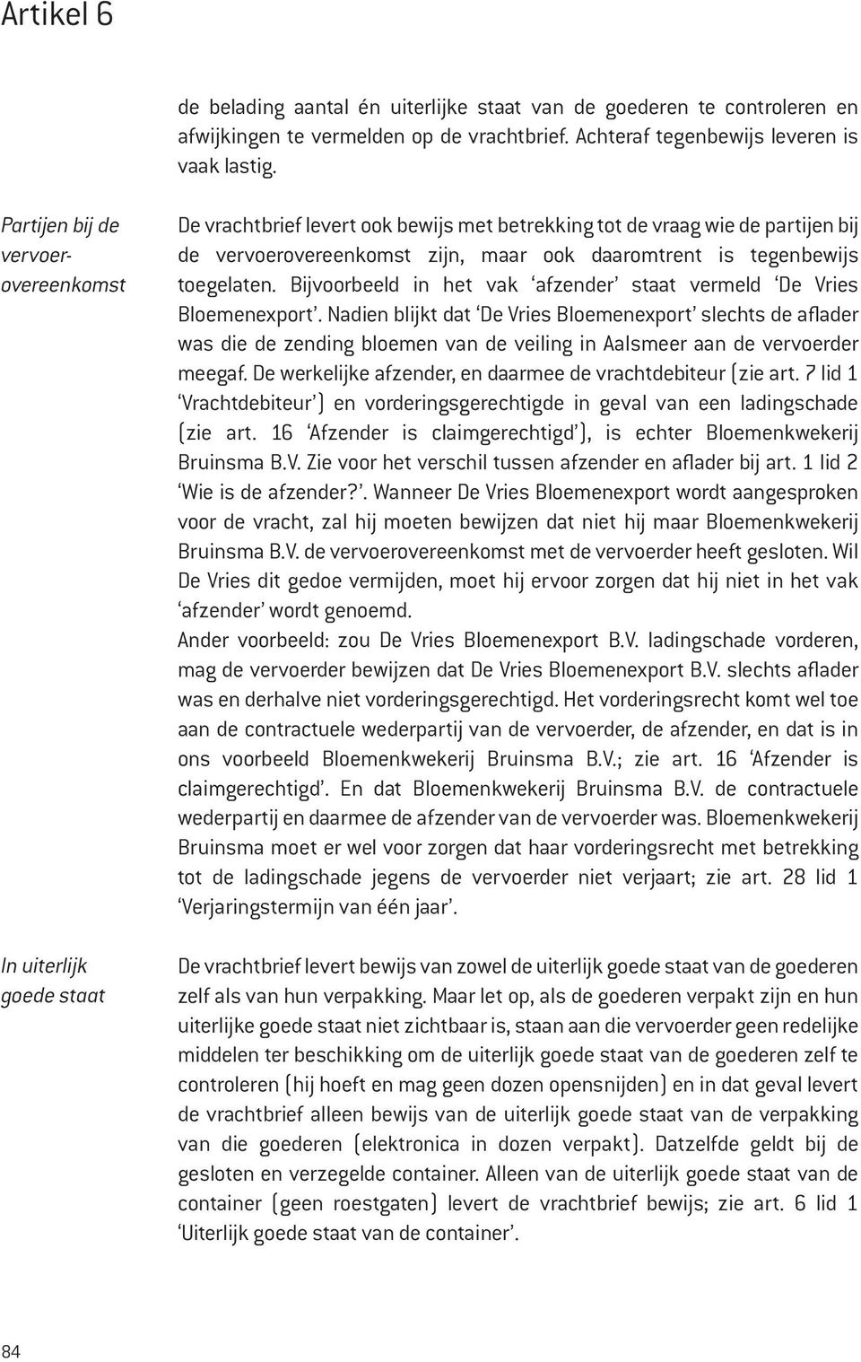tegenbewijs toegelaten. Bijvoorbeeld in het vak afzender staat vermeld De Vries Bloemenexport.