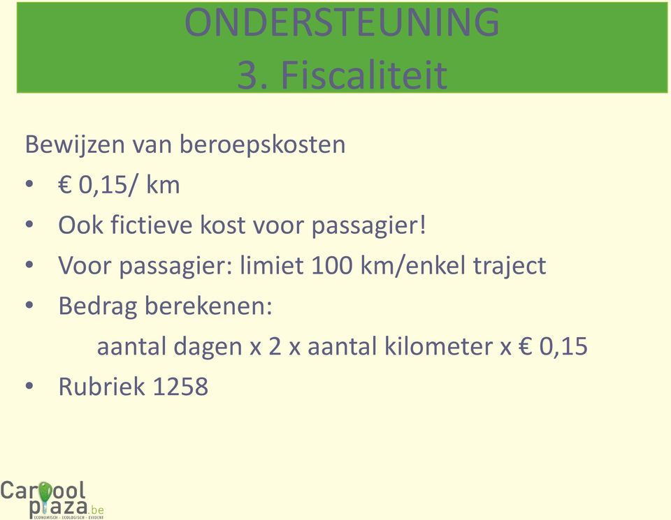 fictieve kost voor passagier!