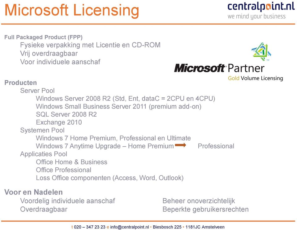 Windows 7 Home Premium, Professional en Ultimate Windows 7 Anytime Upgrade Home Premium Professional Applicaties Pool Office Home & Business Office