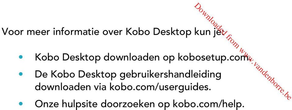De Kobo Desktop gebruikershandleiding downloaden