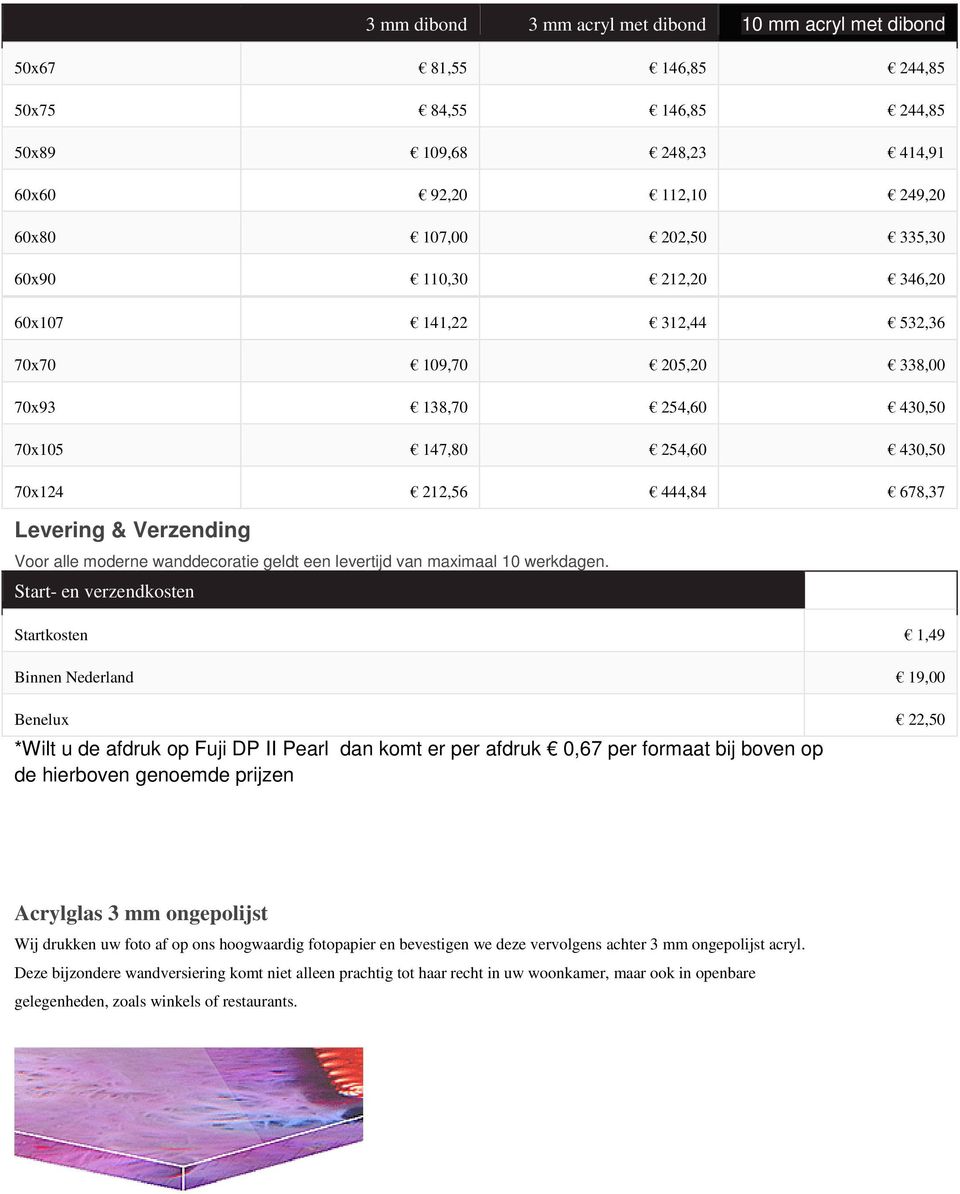 wanddecoratie geldt een levertijd van maximaal 10 werkdagen.