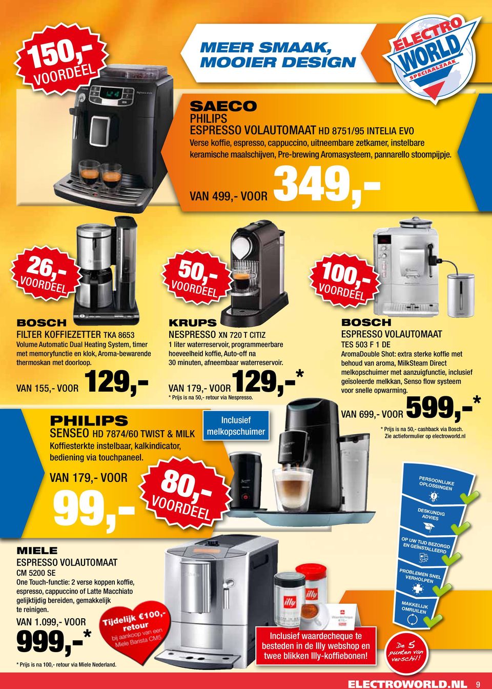 Van 179,- voor 99,- Krups Nespresso XN 720 T CitiZ 1 liter waterreservoir, programmeerbare hoeveelheid koffie, Auto-off na 30 minuten, afneembaar waterreservoir.