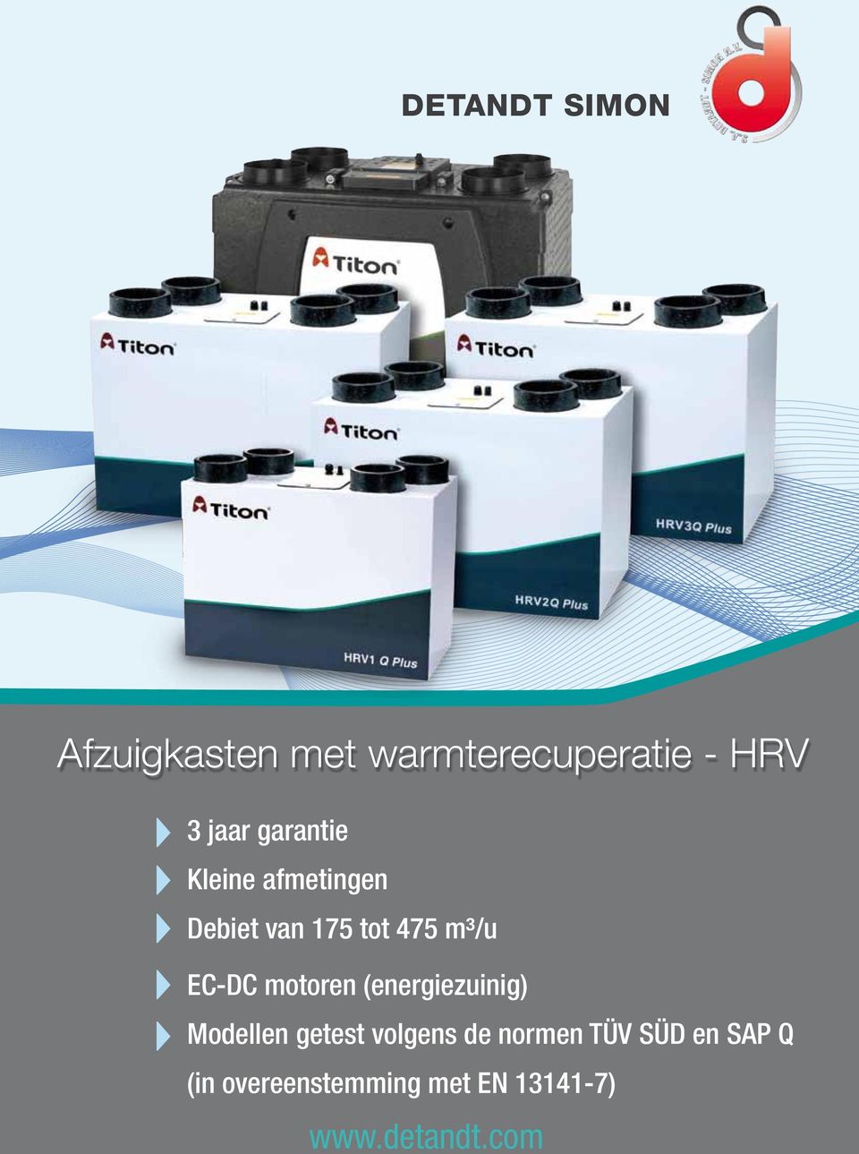 m³/u EC-DC motoren (energiezuinig) Modellen getest volgens