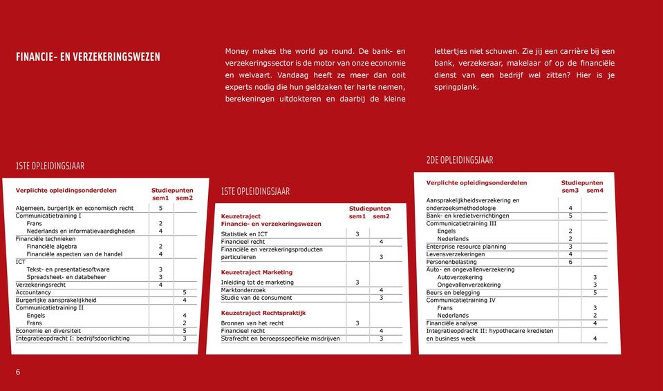 Zie jij een carrière bij een bank, verzekeraar, makelaar of op de financiële dienst van een bedrijf wel zitten? Hier is je springplank.