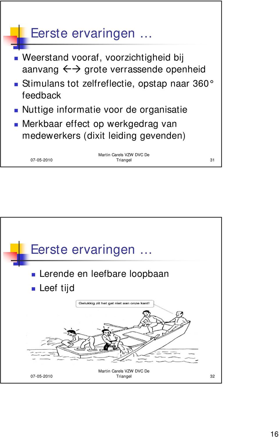 voor de organisatie Merkbaar effect op werkgedrag van medewerkers (dixit leiding