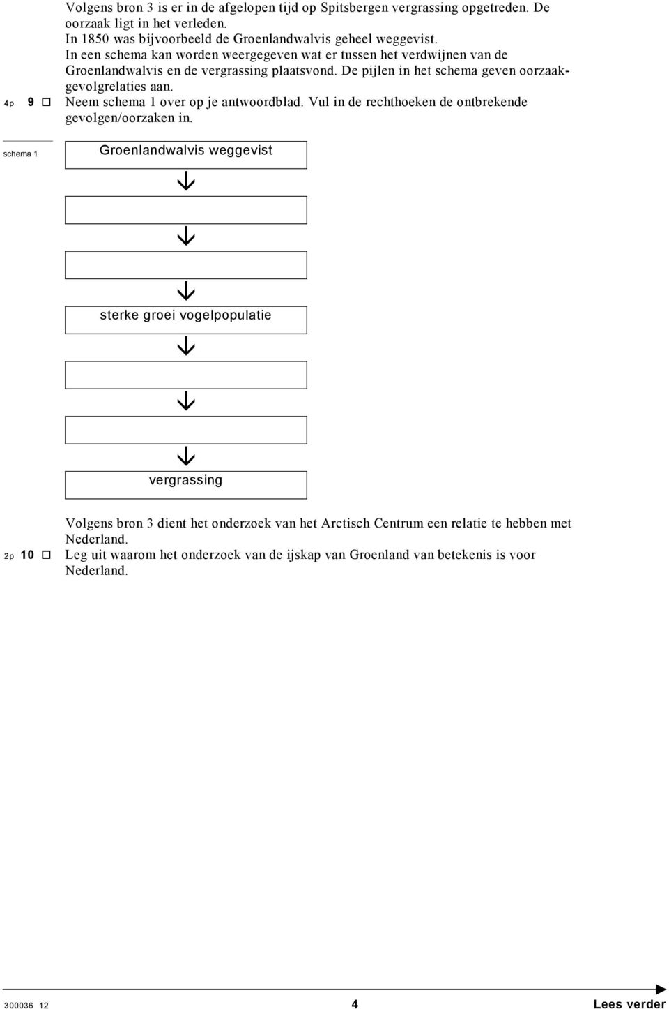 De pijlen in het schema geven oorzaakgevolgrelaties aan. Neem schema 1 over op je antwoordblad. Vul in de rechthoeken de ontbrekende gevolgen/oorzaken in.