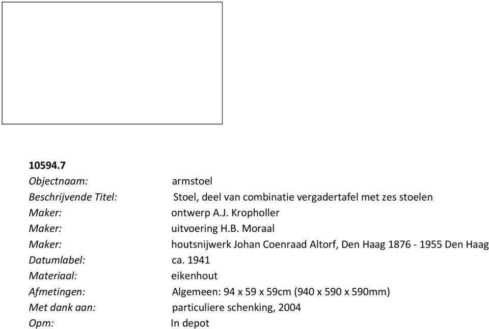 Stoel, deel van combinatie vergadertafel met zes