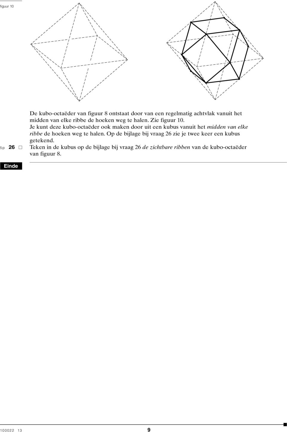 Je kunt deze kubo-octaëder ook maken door uit een kubus vanuit het midden van elke ribbe de hoeken weg te halen.