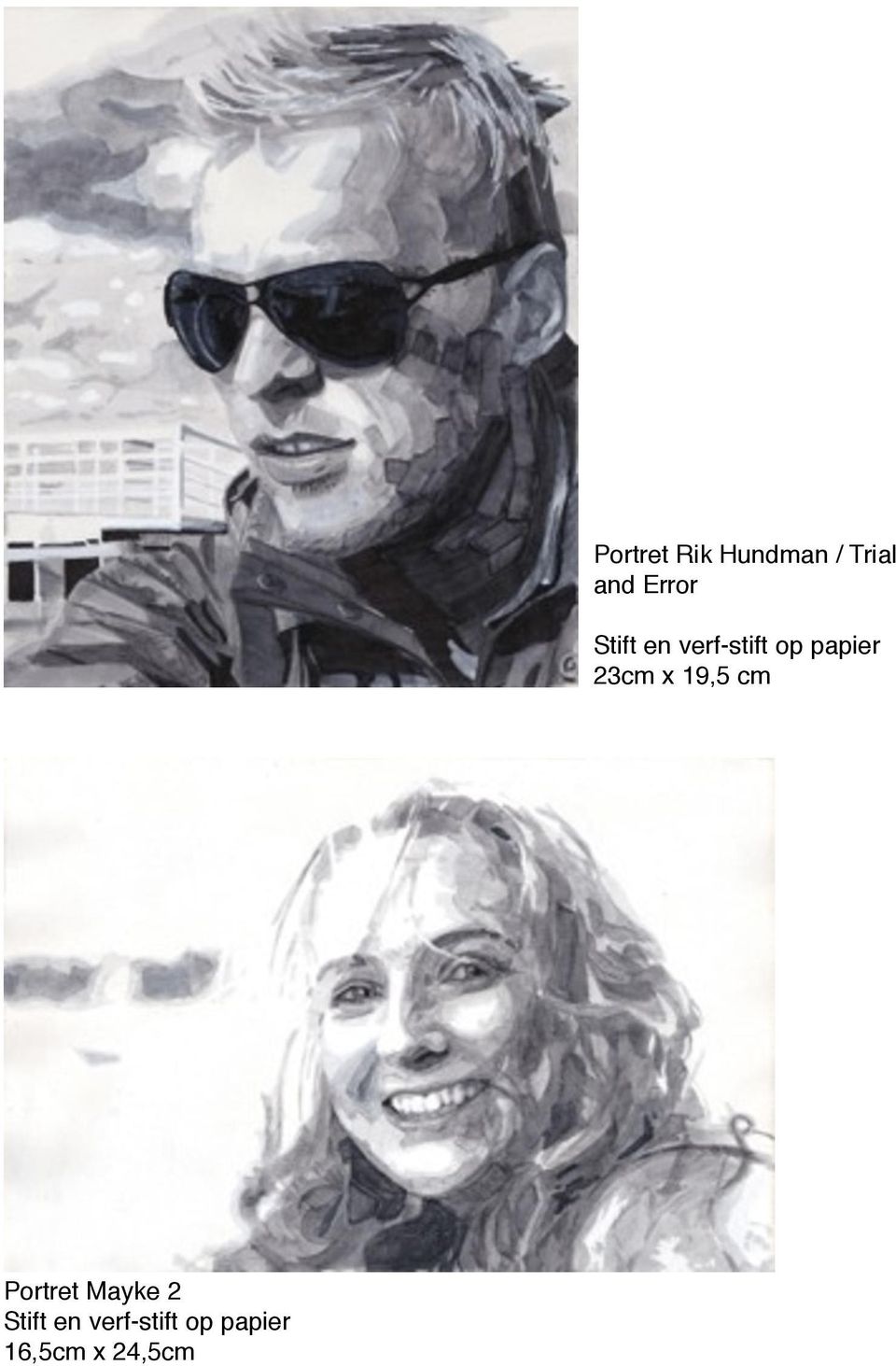 23cm x 19,5 cm Portret Mayke 2