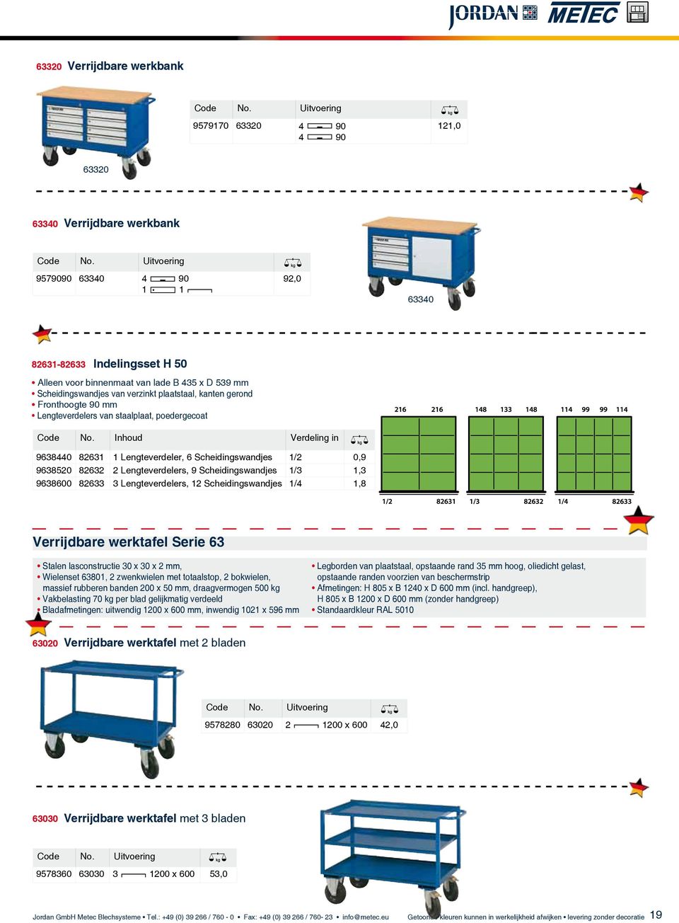 Inhoud Verdeling in 9638440 82631 1 Lengteverdeler, 6 Scheidingswandjes 1/2 0,9 9638520 82632 2 Lengteverdelers, 9 Scheidingswandjes 1/3 1,3 9638600 82633 3 Lengteverdelers, 12 Scheidingswandjes 1/4