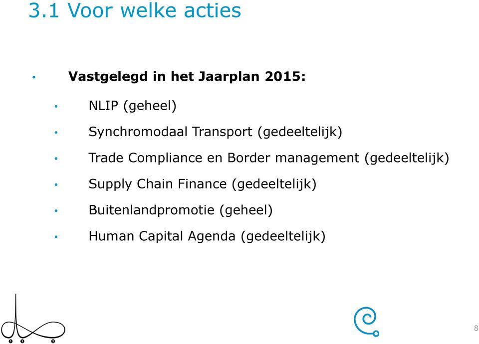 en Border management (gedeeltelijk) Supply Chain Finance