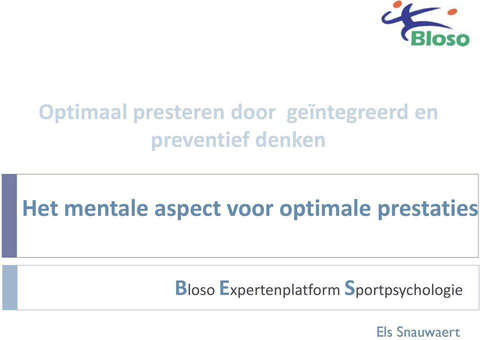 aspect voor optimale prestaties Bloso