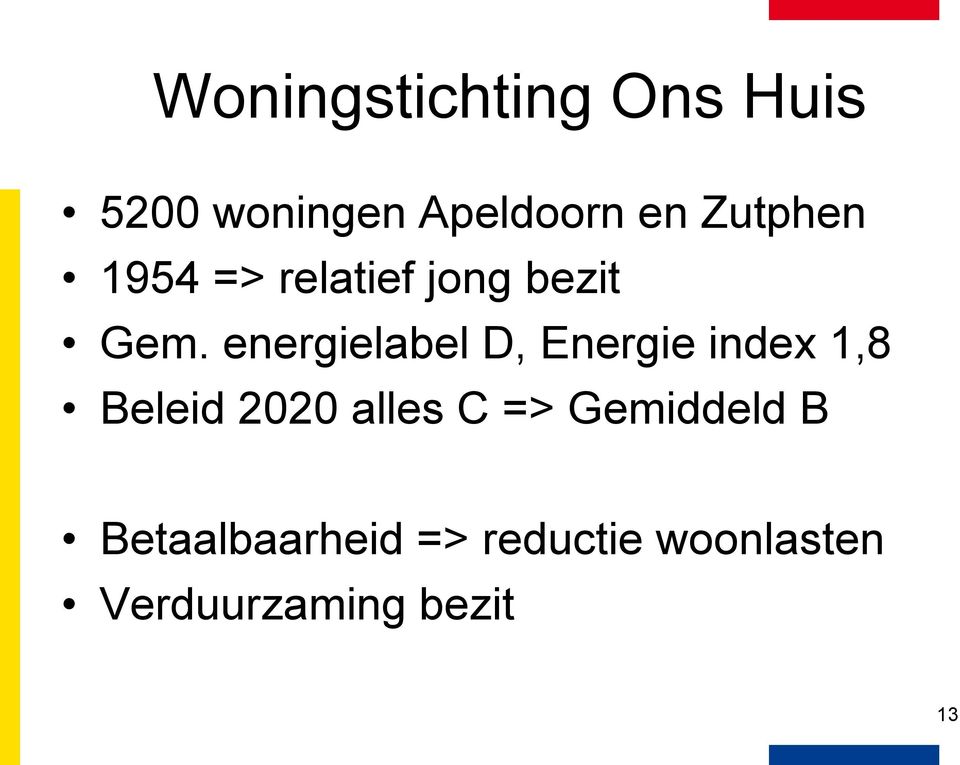 energielabel D, Energie index 1,8 Beleid 2020 alles C