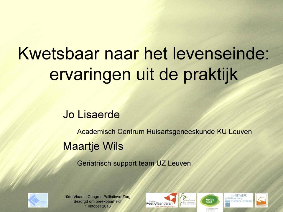 Maartje Wils Geriatrisch support team UZ Leuven 10de Vlaams
