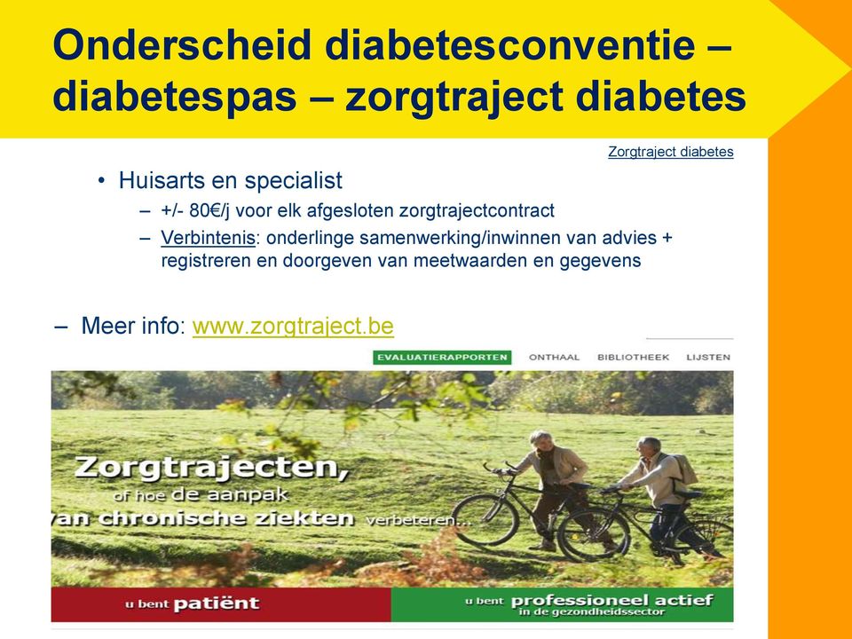 diabetes Verbintenis: onderlinge samenwerking/inwinnen van advies +