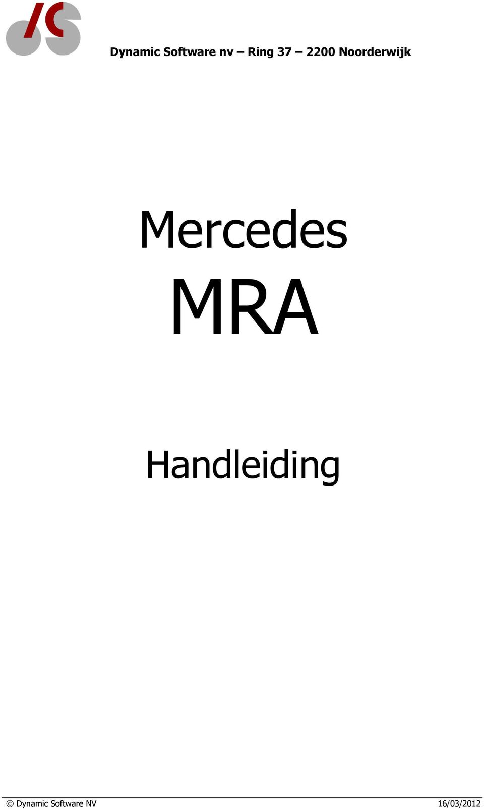 Mercedes MRA Handleiding