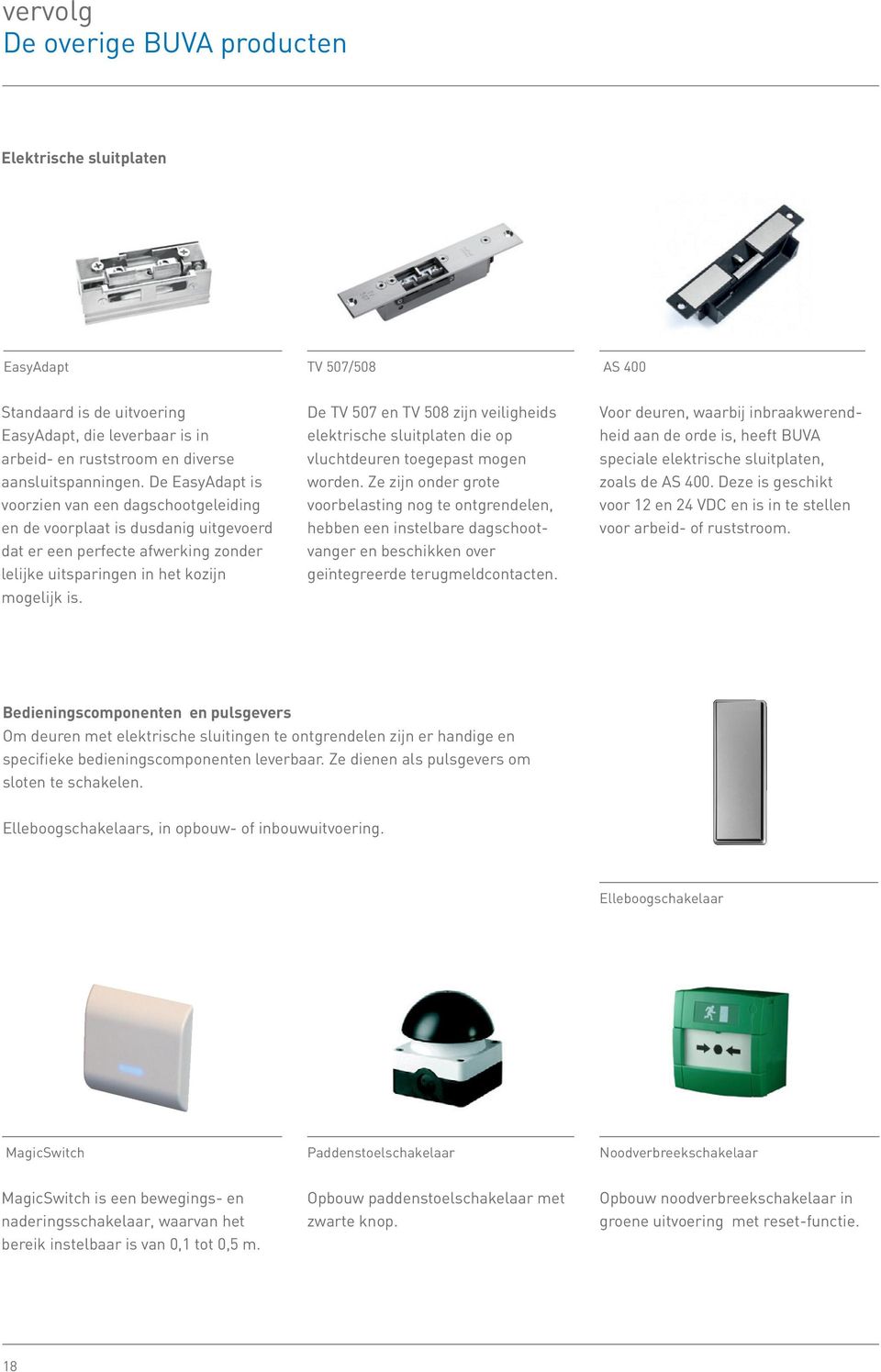 De TV 507 en TV 508 zijn veiligheids elektrische sluitplaten die op vluchtdeuren toegepast mogen worden.