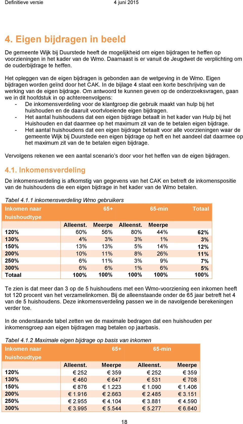 In de bijlage 4 staat een korte beschrijving van de werking van de eigen bijdrage.