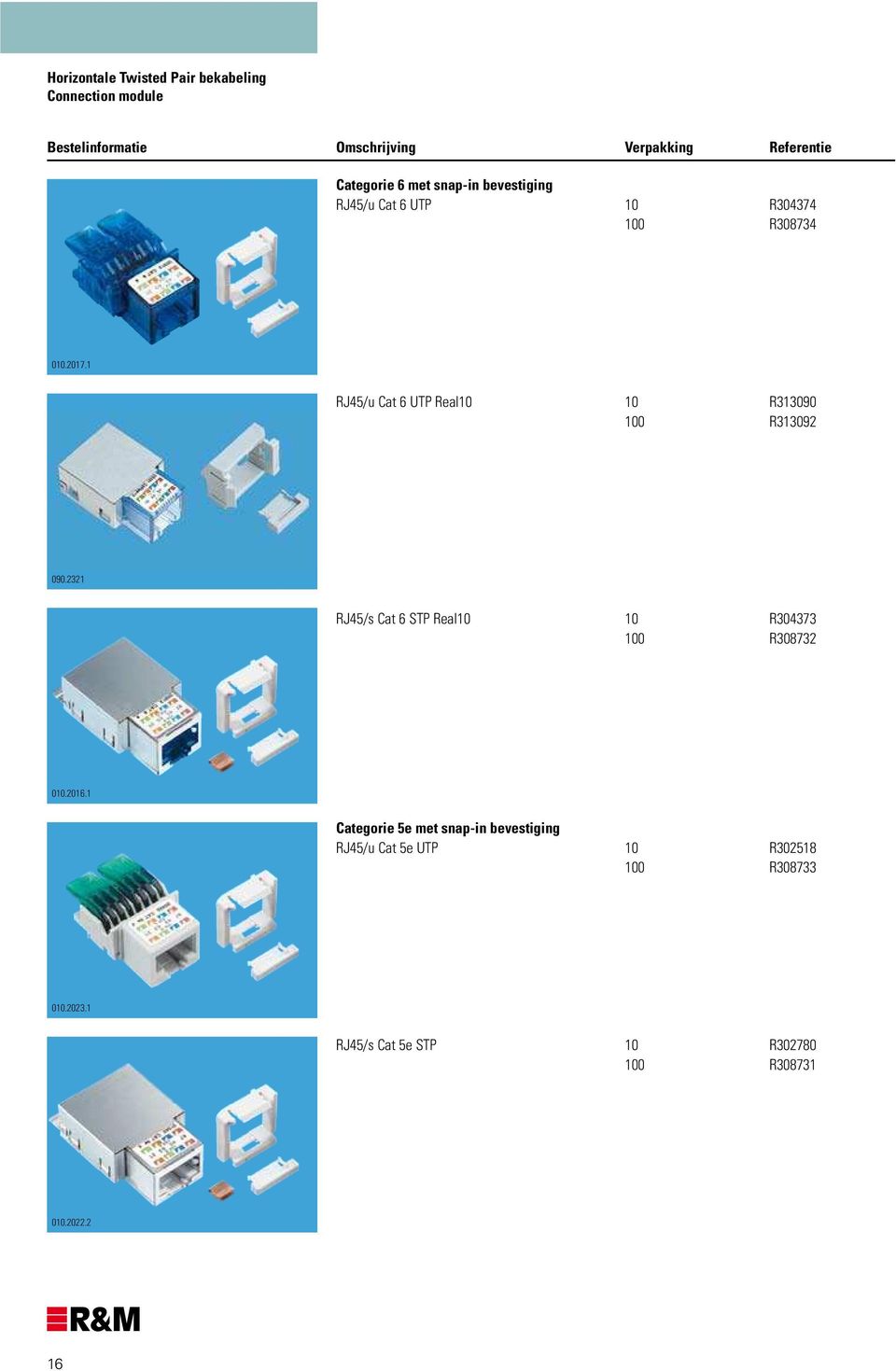 2321 RJ45/s Cat 6 STP Real10 10 R304373 100 R308732 010.2016.