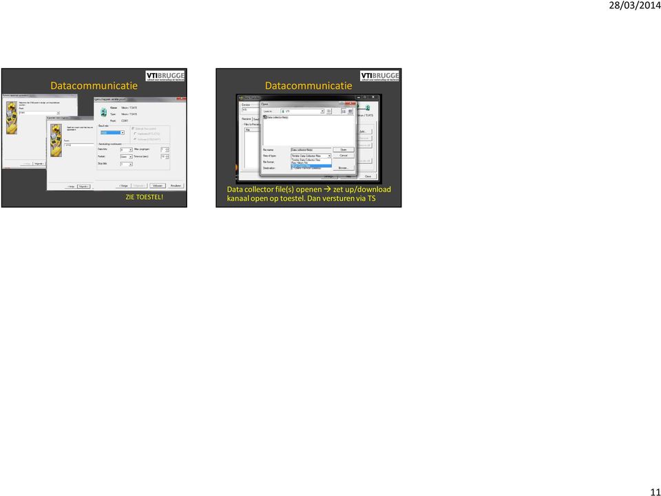 Data collector file(s) openen zet