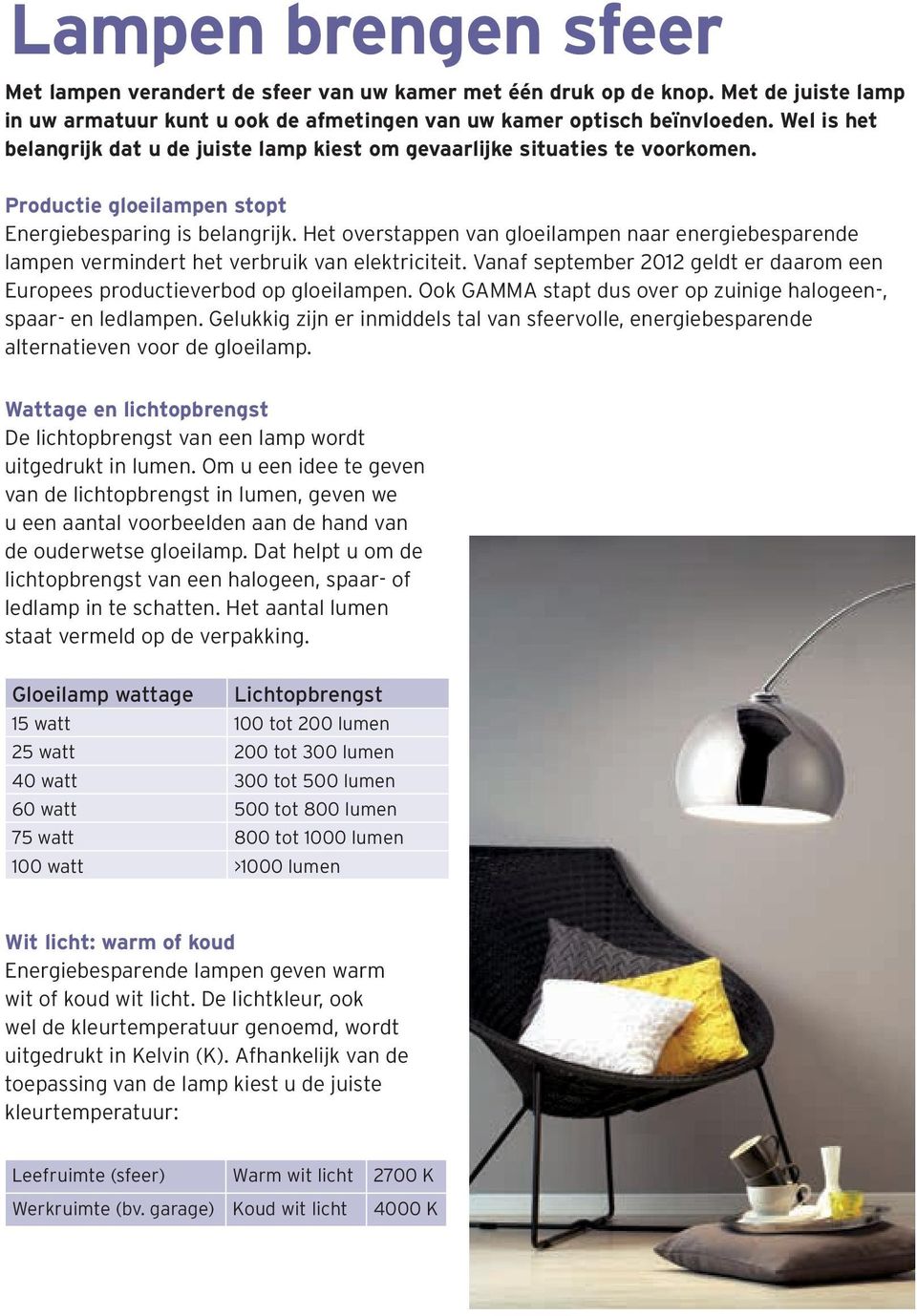 Het overstappen van gloeilampen naar energiebesparende lampen vermindert het verbruik van elektriciteit. Vanaf september 2012 geldt er daarom een Europees productieverbod op gloeilampen.