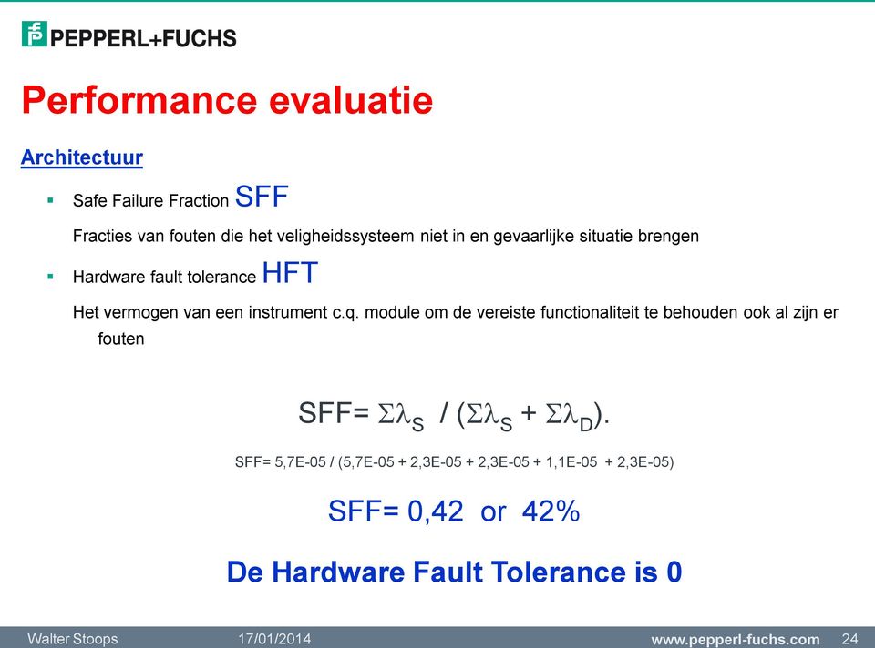 module om de vereiste functionaliteit te behouden ook al zijn er fouten SFF= Sl S / (Sl S + Sl D ).