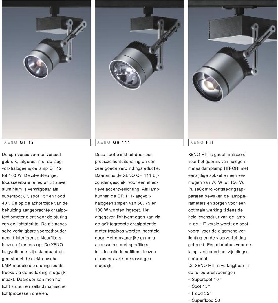 De op de achterzijde van de behuizing aangebrachte draaipotentiometer dient voor de sturing van de lichtsterkte.