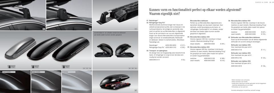 04 05 06 04 05 06 Basisdrager 1 Relingdrager Easy-Fix 2 Multifunctionele aluminium drager met nieuw ontwikkeld aerodynamisch profiel, dat is ontworpen in de luchtvaartindustrie, het windgeruis