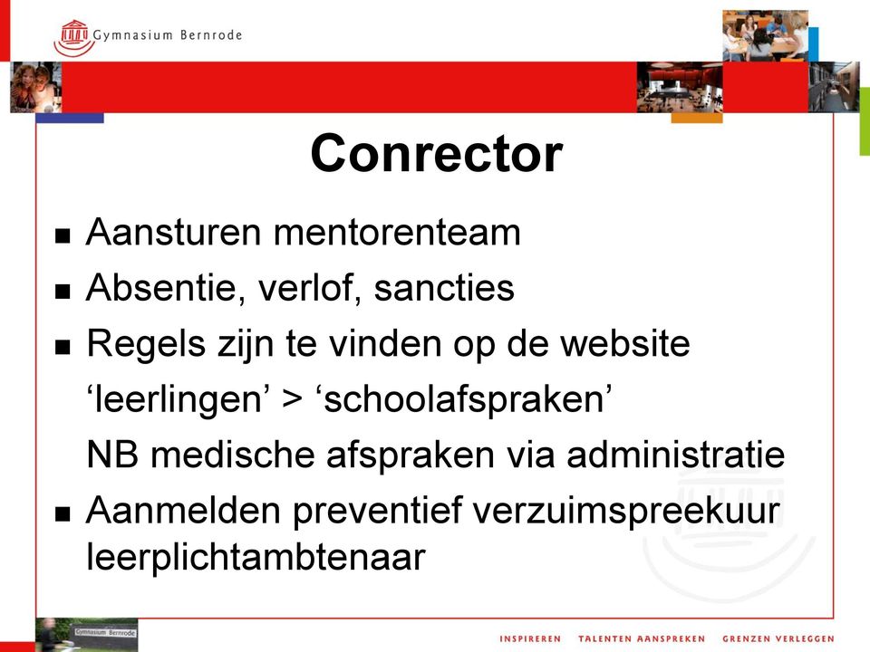 > schoolafspraken NB medische afspraken via