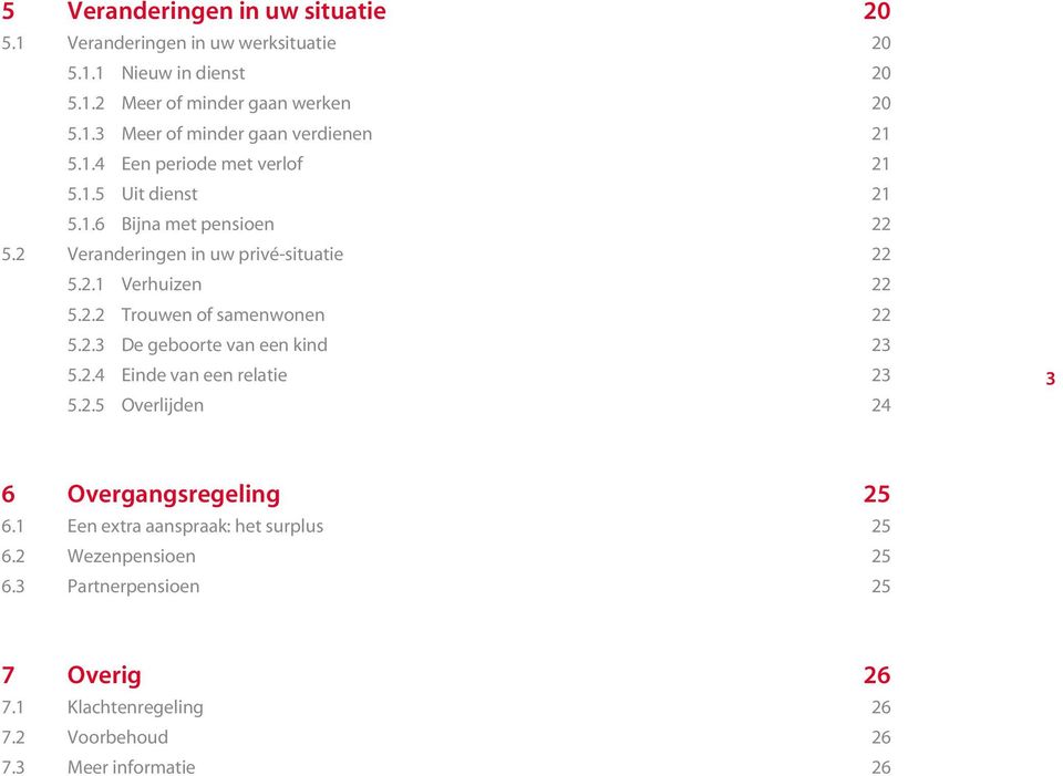 2.3 De geboorte van een kind 23 5.2.4 Einde van een relatie 23 5.2.5 Overlijden 24 3 6 Overgangsregeling 25 6.1 Een extra aanspraak: het surplus 25 6.