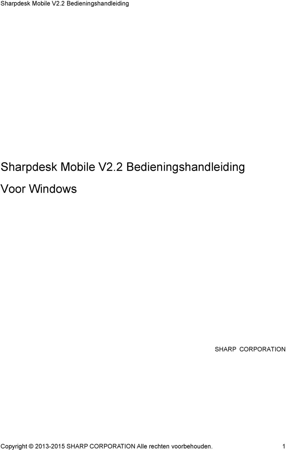 Windows SHARP CORPORATION Copyright