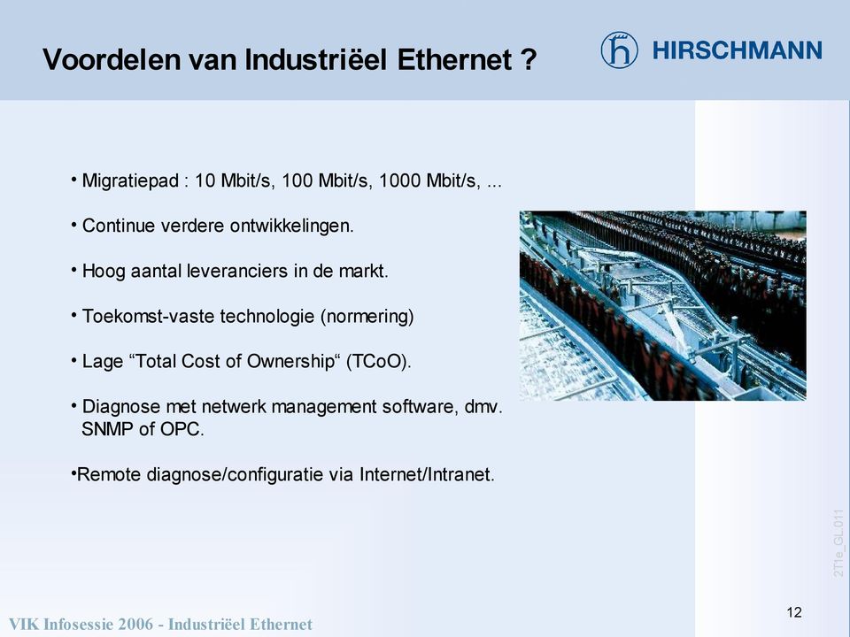 Toekomst-vaste technologe (normerng) Lage Total Cost of Ownershp (TCoO).