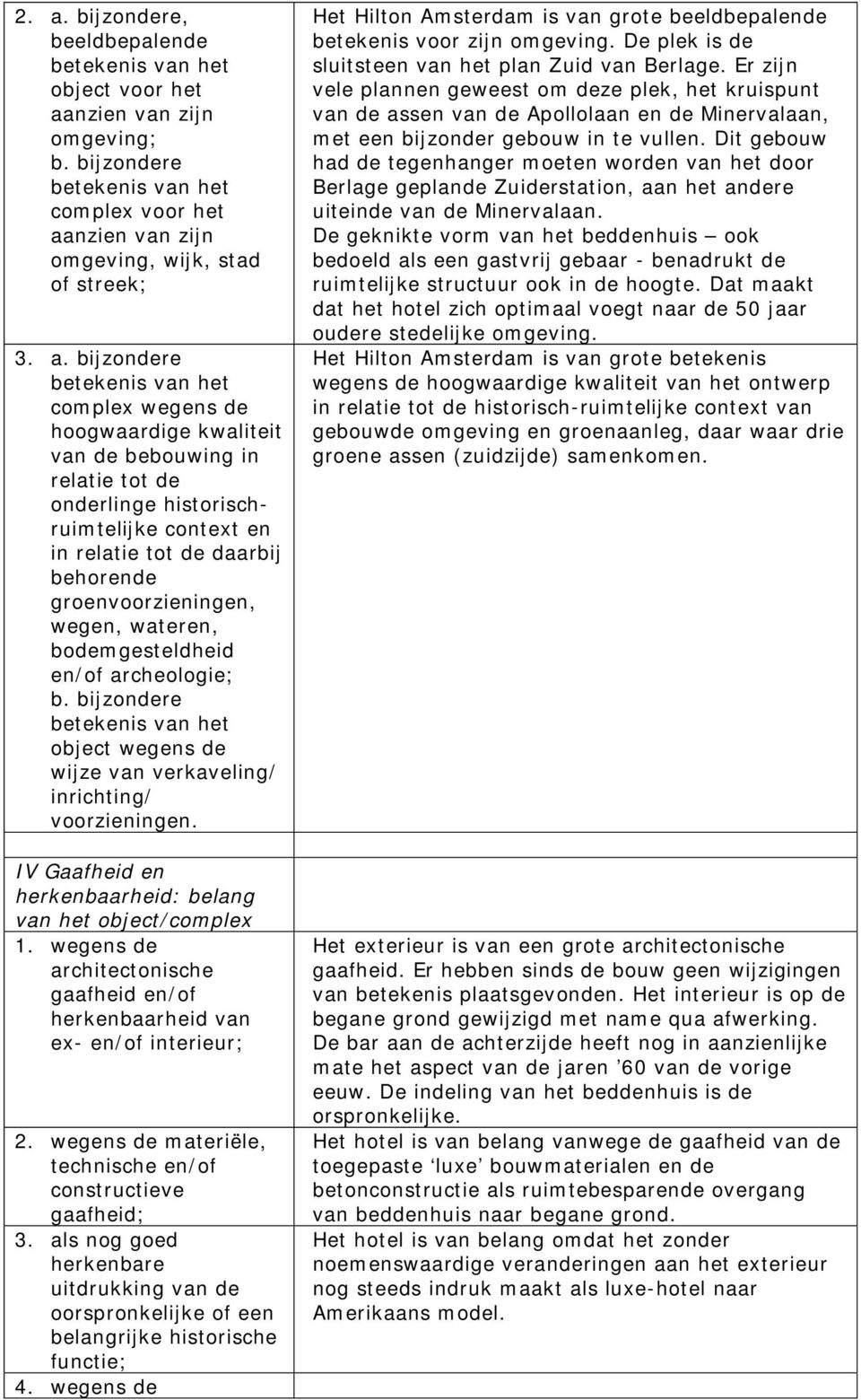 groenvoorzieningen, wegen, wateren, bodemgesteldheid en/of archeologie; b. bijzondere betekenis van het object wegens de wijze van verkaveling/ inrichting/ voorzieningen.