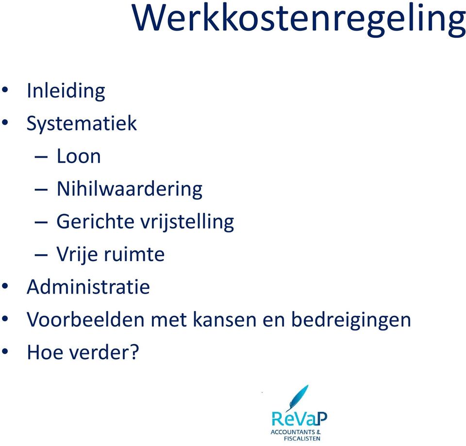 vrijstelling Vrije ruimte Administratie