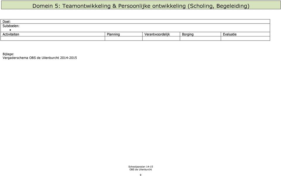 (Scholing, Begeleiding) Doel: