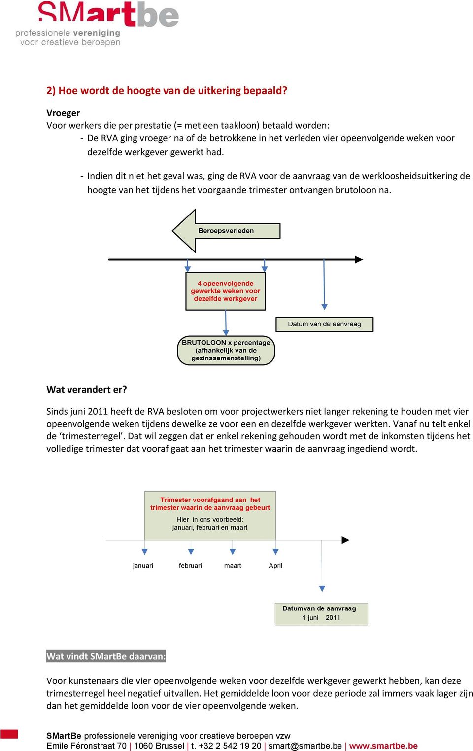 - Indien dit niet het geval was, ging de RVA voor de aanvraag van de werkloosheidsuitkering de hoogte van het tijdens het voorgaande trimester ontvangen brutoloon na. Wat verandert er?