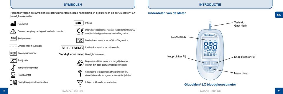 Apparaten voor In-Vitro Diagnostica Medisch Apparaat voor In-Vitro Diagnostica LCD Display Directe stroom (Voltage) In-Vitro Apparaat voor zelfcontrole Catalogusnummer Partijcode Temperatuurgrenzen