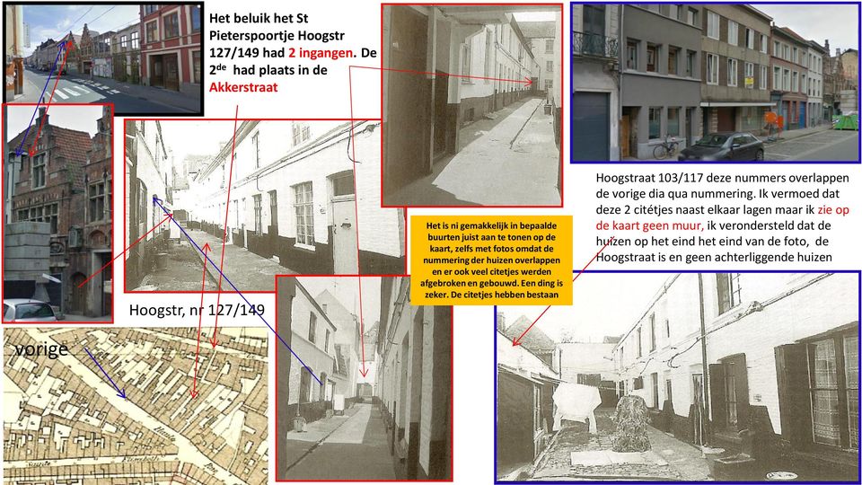 nummering der huizen overlappen en er ook veel citetjes werden afgebroken en gebouwd. Een ding is zeker.