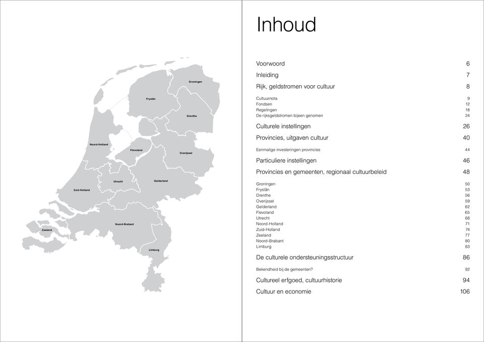 regionaal cultuurbeleid 48 Zeeland Zuid-Holland Utrecht Noord-Brabant Limburg Gelderland Groningen Fryslân Drenthe Overijssel Gelderland Flevoland Utrecht Noord-Holland Zuid-Holland