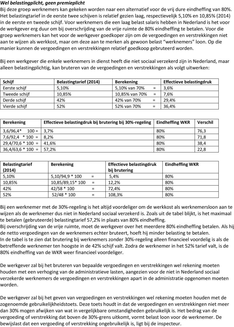 Voor werknemers die een laag belast salaris hebben in Nederland is het voor de werkgever erg duur om bij overschrijding van de vrije ruimte de 80% eindheffing te betalen.