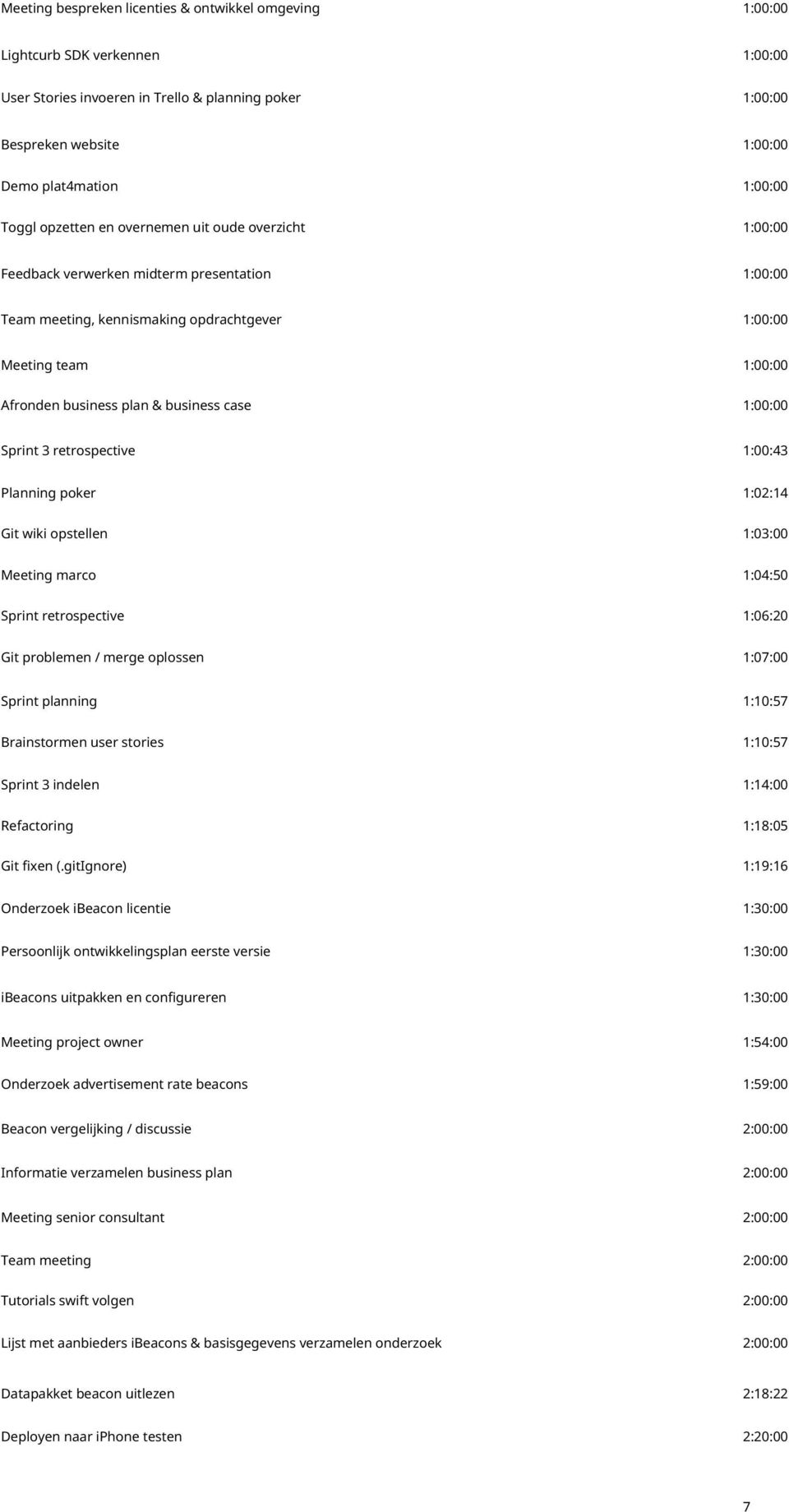 business case 1:00:00 Sprint 3 retrospective 1:00:43 Planning poker 1:02:14 Git wiki opstellen 1:03:00 Meeting marco 1:04:50 Sprint retrospective 1:06:20 Git problemen / merge oplossen 1:07:00 Sprint