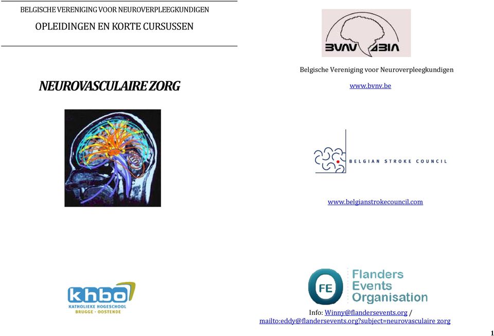 Neuroverpleegkundigen www.bvnv.be www.belgianstrokecouncil.