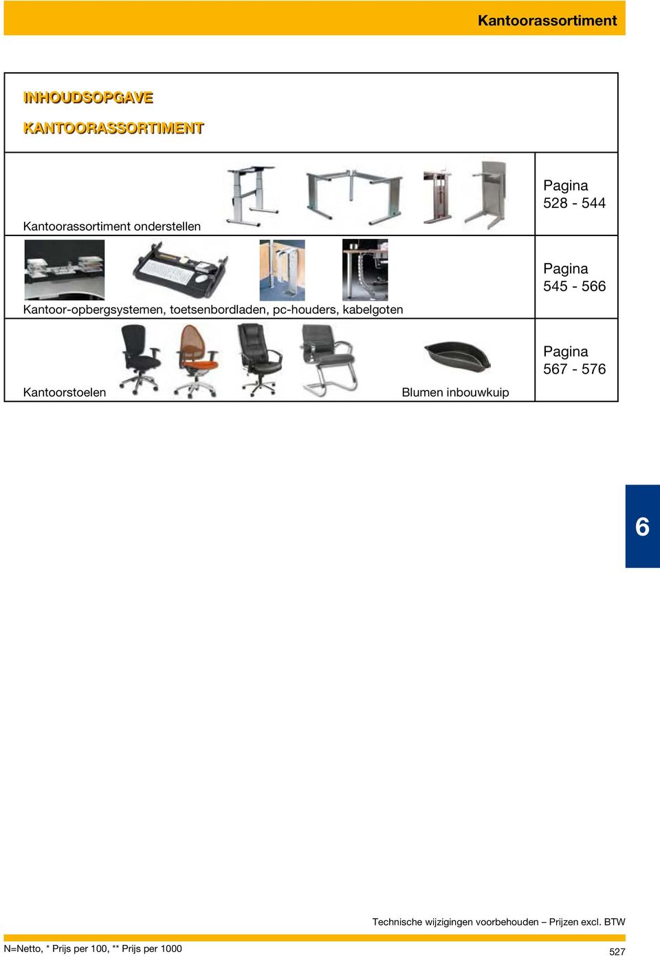 kabelgoten Pagina 545-566 Kantoorstoelen Blumen inbouwkuip Pagina 567-576 6