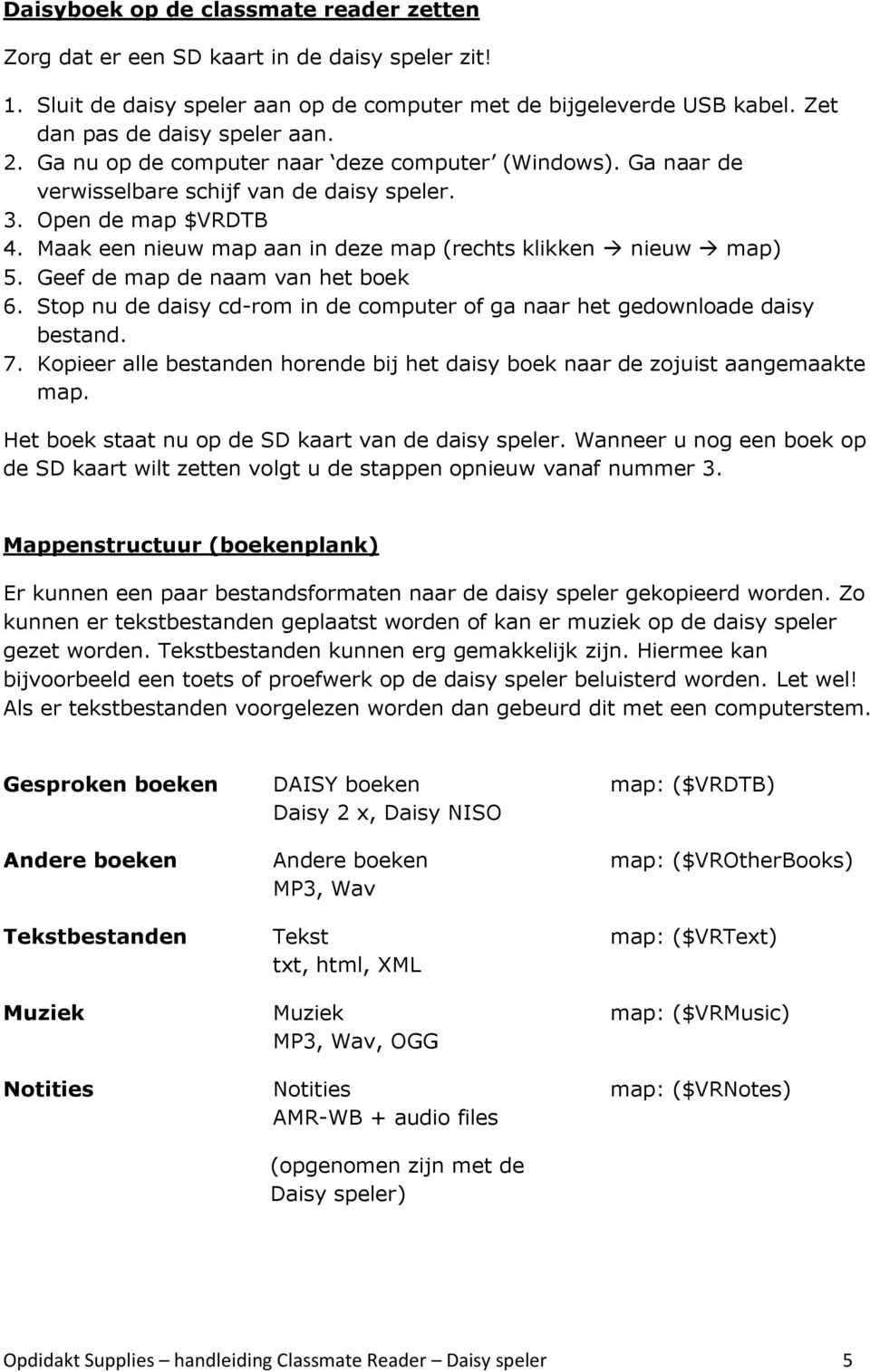 Geef de map de naam van het boek 6. Stop nu de daisy cd-rom in de computer of ga naar het gedownloade daisy bestand. 7.