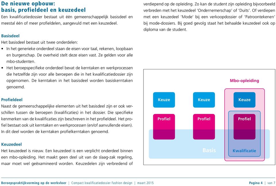 Ze gelden voor alle mbo-studenten. Het beroepspecifieke onderdeel bevat de kerntaken en werkprocessen die hetzelfde zijn voor alle beroepen die in het kwalificatiedossier zijn opgenomen.