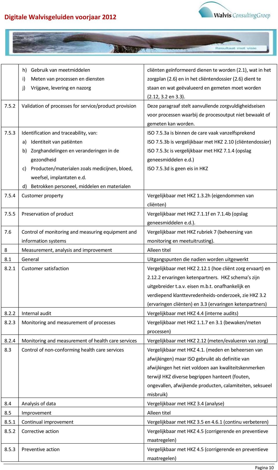 2 Validation of processes for service/product provision Deze paragraaf stelt aanvullende zorgvuldigheidseisen voor processen waarbij de procesoutput niet bewaakt of gemeten kan worden. 7.5.