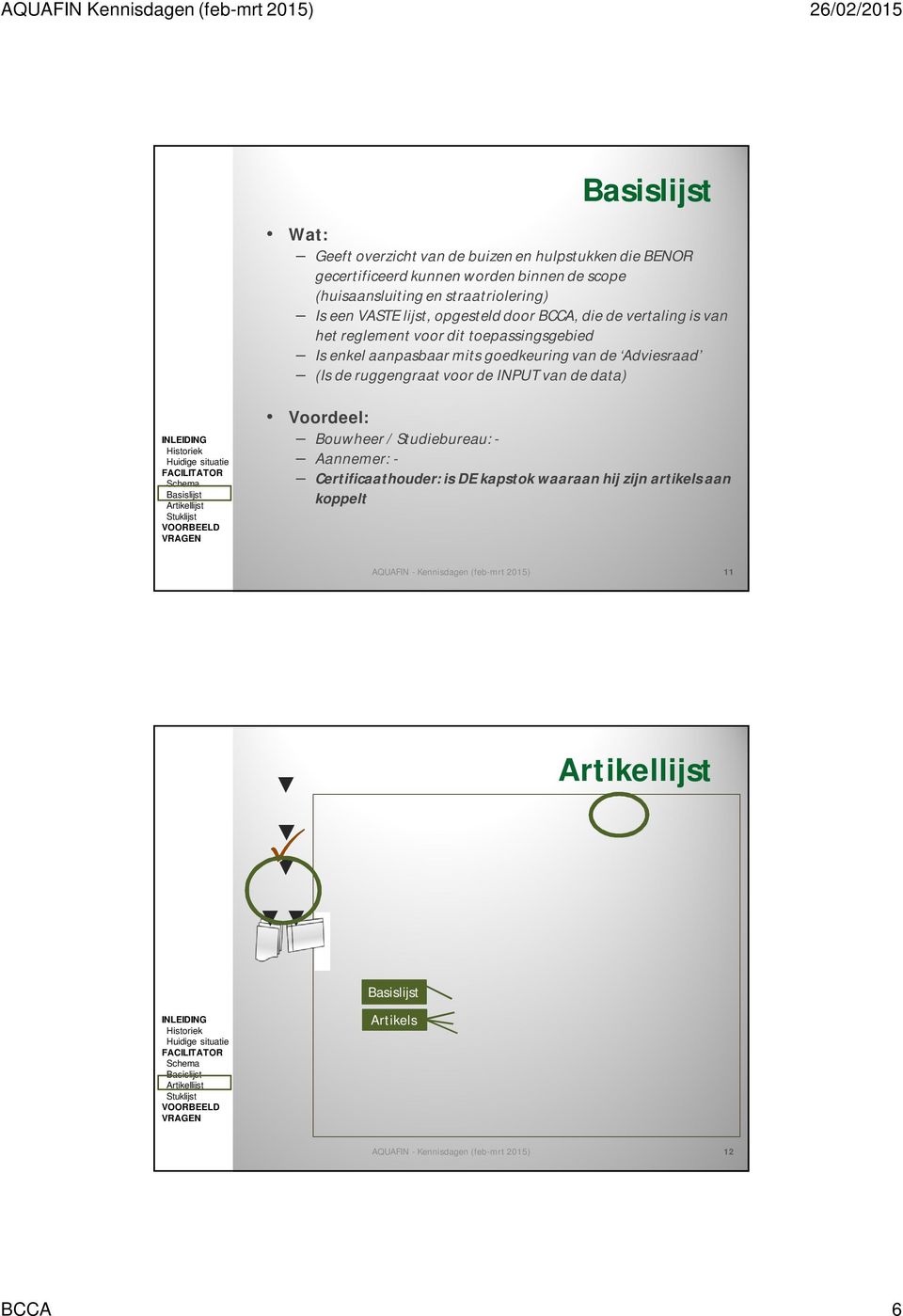 aanpasbaar mits goedkeuring van de Adviesraad (Is de ruggengraat voor de INPUT van de data) Voordeel: Bouwheer / Studiebureau: - Aannemer: -